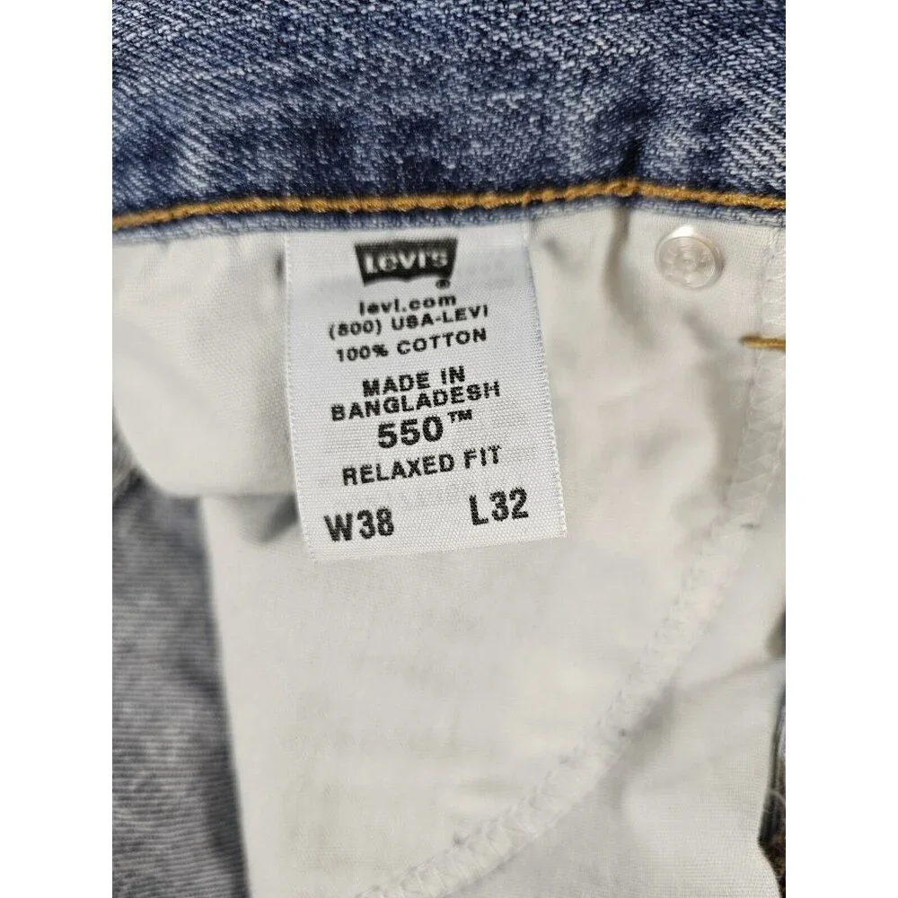 Vintage Levi's 550 Jeans Mens 38x32 Relaxed Fit‎ Medium Wash Blue Preppy Y2K Dad